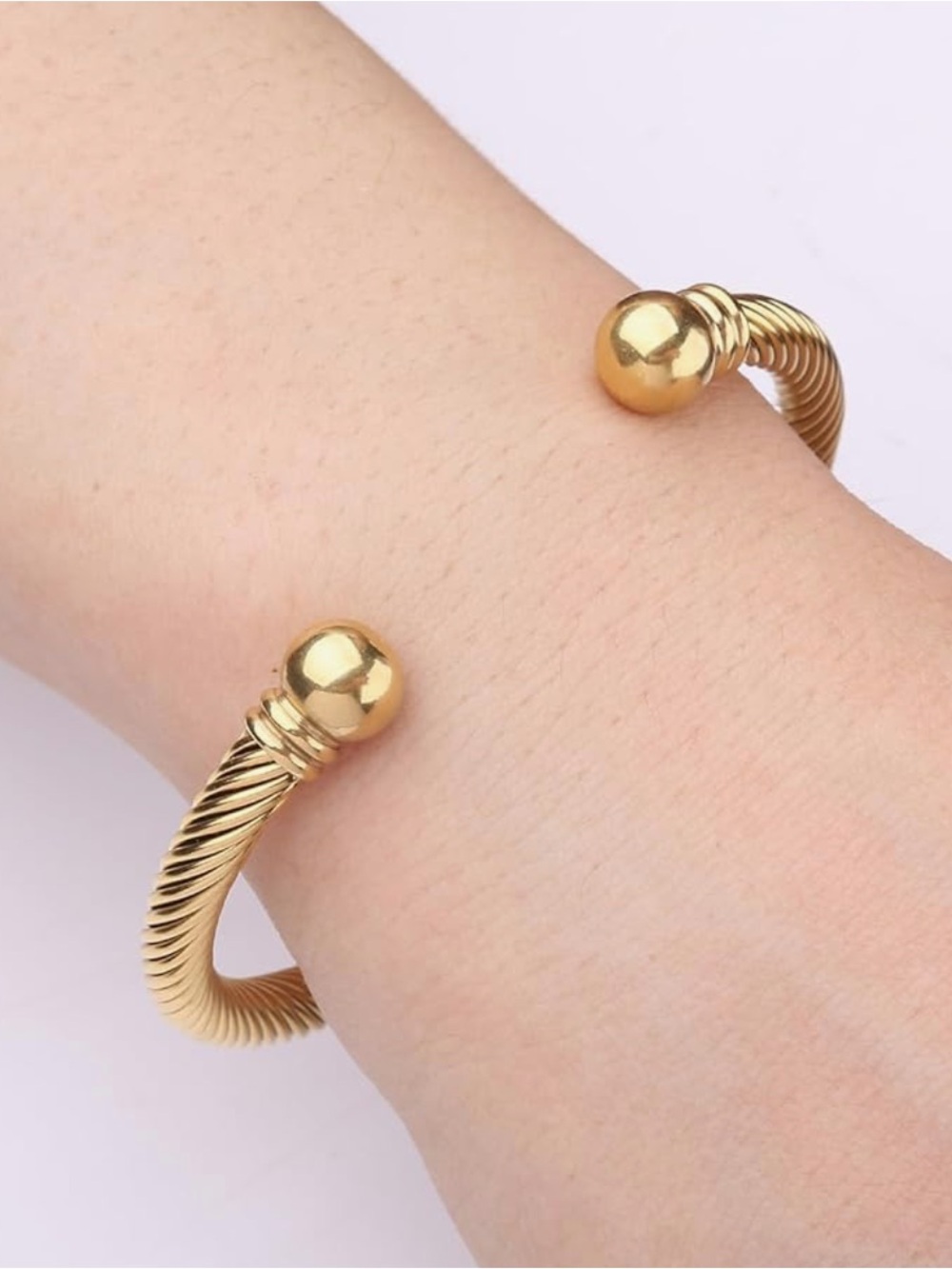 Gold Twisted Rope Bangle Bracelet - Women Jewelry
